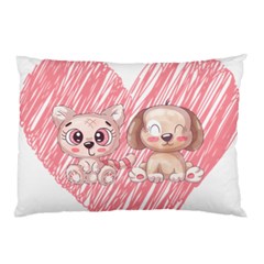 Dog Cat Animal Pet Heart Love Pillow Case (two Sides)