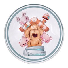 House Pet Animal Cute Round Glass Fridge Magnet (4 Pack) by Sarkoni