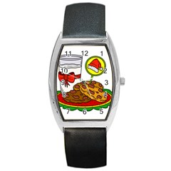 Milk Cookies Christmas Holidays Barrel Style Metal Watch by Sarkoni