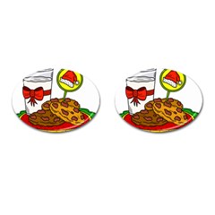 Milk Cookies Christmas Holidays Cufflinks (oval)