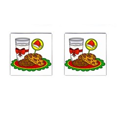 Milk Cookies Christmas Holidays Cufflinks (square)