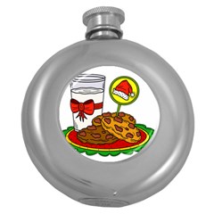 Milk Cookies Christmas Holidays Round Hip Flask (5 Oz)