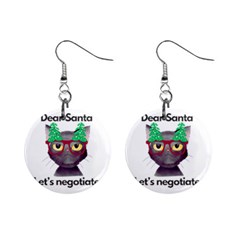 Cute Cat Glasses Christmas Tree Mini Button Earrings