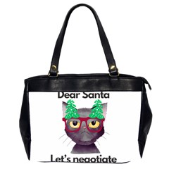 Cute Cat Glasses Christmas Tree Oversize Office Handbag (2 Sides)