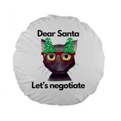 Cute Cat Glasses Christmas Tree Standard 15  Premium Flano Round Cushions