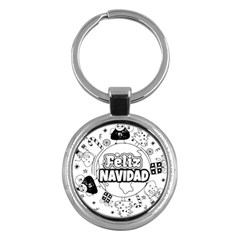 Christmas Santa Snow Happy Joy Key Chain (round) by Sarkoni