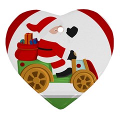 Christmas Santa Claus Heart Ornament (two Sides)