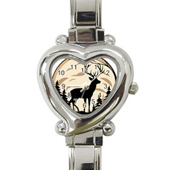 Deer Wildlife Heart Italian Charm Watch