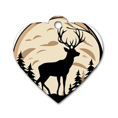 Deer Wildlife Dog Tag Heart (two Sides)