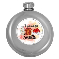 Santa Cookies Christmas Round Hip Flask (5 Oz)