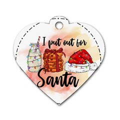 Santa Cookies Christmas Dog Tag Heart (two Sides)