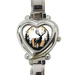 Deer Wildlife Nature Heart Italian Charm Watch