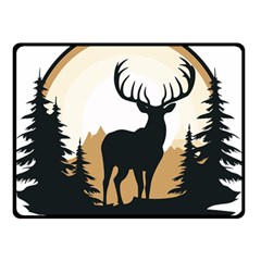 Deer Wildlife Nature Two Sides Fleece Blanket (small)