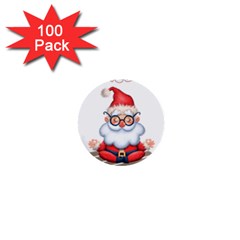 Santa Glasses Yoga Chill Vibe 1  Mini Buttons (100 pack) 