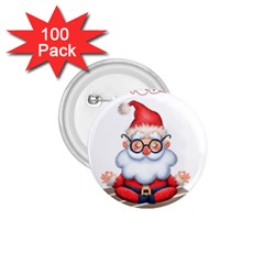 Santa Glasses Yoga Chill Vibe 1 75  Buttons (100 Pack)  by Sarkoni