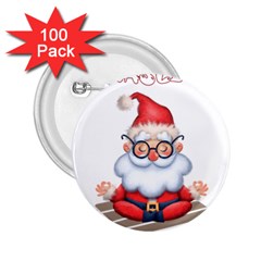 Santa Glasses Yoga Chill Vibe 2.25  Buttons (100 pack) 