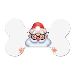 Santa Glasses Yoga Chill Vibe Dog Tag Bone (One Side)