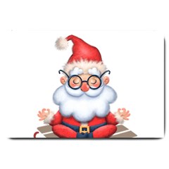 Santa Glasses Yoga Chill Vibe Large Doormat by Sarkoni