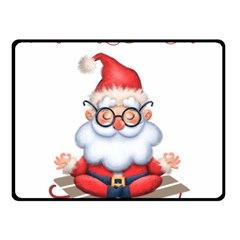 Santa Glasses Yoga Chill Vibe Two Sides Fleece Blanket (Small)