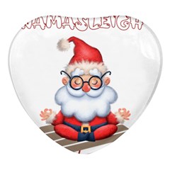 Santa Glasses Yoga Chill Vibe Heart Glass Fridge Magnet (4 pack)
