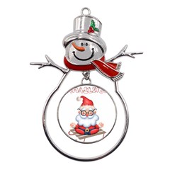 Santa Glasses Yoga Chill Vibe Metal Snowman Ornament by Sarkoni