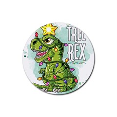Dinosaur T-rex Dino Tyrannasaurus Rubber Coaster (Round)