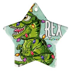 Dinosaur T-rex Dino Tyrannasaurus Star Ornament (Two Sides)