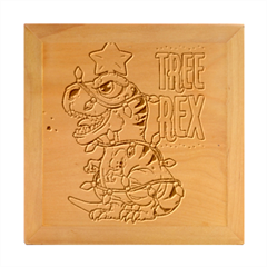 Dinosaur T-rex Dino Tyrannasaurus Wood Photo Frame Cube