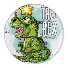 Dinosaur T-rex Dino Tyrannasaurus Round Glass Fridge Magnet (4 pack)