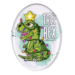 Dinosaur T-rex Dino Tyrannasaurus Oval Glass Fridge Magnet (4 pack)