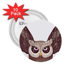 Owl Bird Feathers 2 25  Buttons (10 Pack)  by Sarkoni