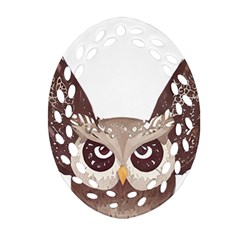 Owl Bird Feathers Ornament (oval Filigree)