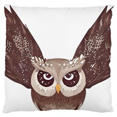 Owl Bird Feathers Large Cushion Case (one Side)