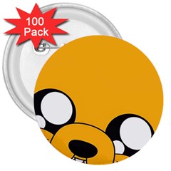 Adventure Time Cartoon Face Funny Happy Toon 3  Buttons (100 pack) 