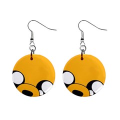 Adventure Time Cartoon Face Funny Happy Toon Mini Button Earrings