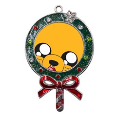 Adventure Time Cartoon Face Funny Happy Toon Metal X Mas Lollipop with Crystal Ornament