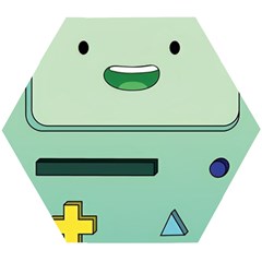 Adventure Time Bmo Beemo Green Wooden Puzzle Hexagon by Bedest