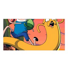Finn And Jake Adventure Time Bmo Cartoon Satin Shawl 45  X 80  by Bedest