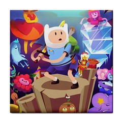 Cartoon Adventure Time Finn Princess Bubblegum Lumpy Space Tile Coaster by Bedest