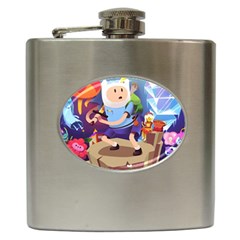 Cartoon Adventure Time Finn Princess Bubblegum Lumpy Space Hip Flask (6 oz)