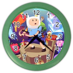 Cartoon Adventure Time Finn Princess Bubblegum Lumpy Space Color Wall Clock