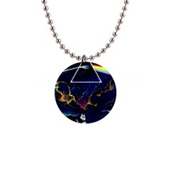 Trippy Kit Rick And Morty Galaxy Pink Floyd 1  Button Necklace