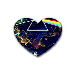 Trippy Kit Rick And Morty Galaxy Pink Floyd Rubber Coaster (heart)