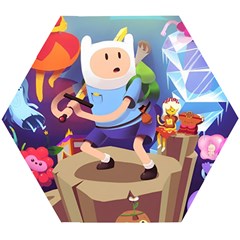 Cartoon Adventure Time Finn Princess Bubblegum Lumpy Space Wooden Puzzle Hexagon