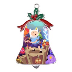 Cartoon Adventure Time Finn Princess Bubblegum Lumpy Space Metal Holly Leaf Bell Ornament