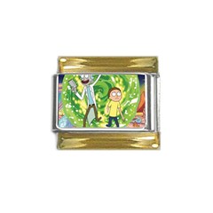 Rick And Morty Adventure Time Cartoon Gold Trim Italian Charm (9mm) by Bedest