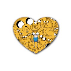 Adventure Time Finn Jake Cartoon Rubber Heart Coaster (4 Pack) by Bedest
