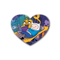 Adventure Time Finn  Jake Marceline Rubber Coaster (heart) by Bedest