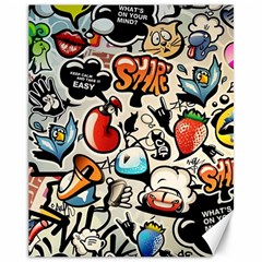 Comical Words Animals Comic Omics Crazy Graffiti Canvas 11  X 14  by Bedest