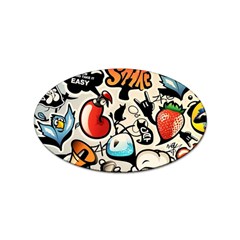 Art Book Gang Crazy Graffiti Supreme Work Sticker Oval (10 Pack) by Bedest